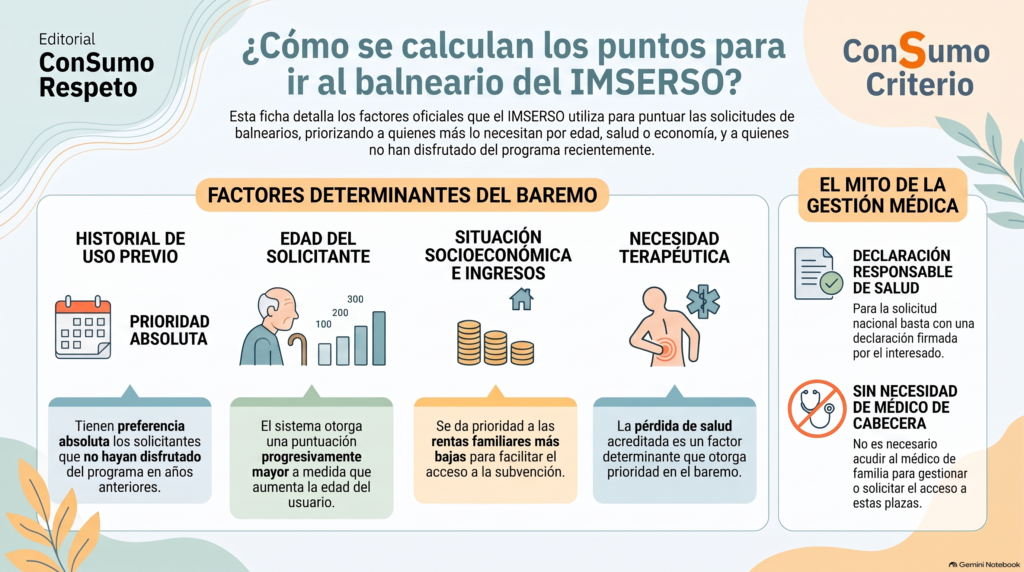 Baremo para acudir a los planes de termalismo social